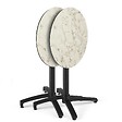 OVIALA - Table de jardin ronde 60 cm inclinable aluminium et HPL marbre - Opera - vignette