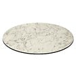 OVIALA - Table de jardin ronde 60 cm inclinable aluminium et HPL marbre - Opera - vignette