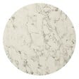 OVIALA - Table de jardin ronde 60 cm inclinable aluminium et HPL marbre - Opera - vignette