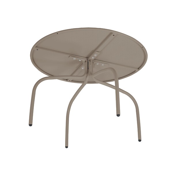 OVIALA - Lot de 2 tables basses gigognes de jardin taupe - Venise - large