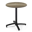 OVIALA - Table de jardin ronde 60 cm inclinable aluminium et HPL chêne fumé - Opera - vignette