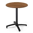 OVIALA - Table bistrot de jardin ronde inclinable 70 cm 4 places chêne foncé - Opera - vignette