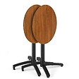 OVIALA - Table bistrot de jardin ronde inclinable 70 cm 4 places chêne foncé - Opera - vignette