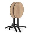 OVIALA - Table bistrot de jardin ronde inclinable 70 cm 4 places chêne - Opera - vignette
