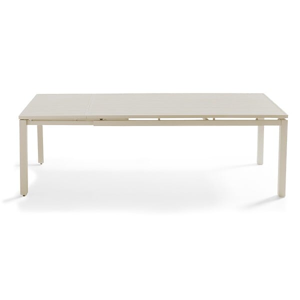 OVIALA - Table de jardin extensible en aluminium 8 à 10 places crème - Galilée - large