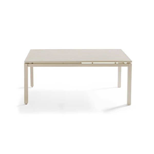OVIALA - Table de jardin extensible en aluminium 8 à 10 places crème - Galilée - large
