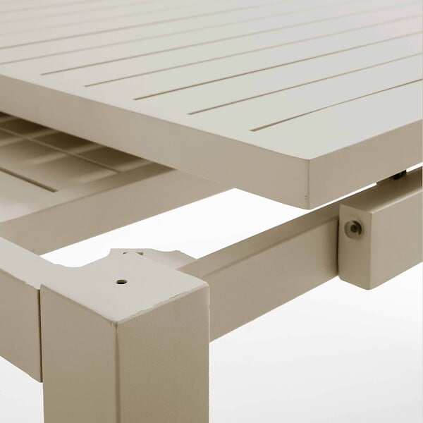 OVIALA - Table de jardin extensible en aluminium 8 à 10 places crème - Galilée - large