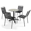 OVIALA - Table bistrot de jardin ronde inclinable 70 cm 4 places terrazzo - Opera - vignette