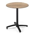 OVIALA - Table de jardin ronde 60 cm inclinable aluminium et HPL chêne natuel - Opera - vignette