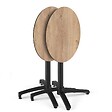 OVIALA - Table de jardin ronde 60 cm inclinable aluminium et HPL chêne natuel - Opera - vignette