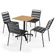 OVIALA - Table de terrasse 70 cm inclinable stratifié bois chevron - Opéra - vignette