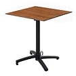 OVIALA - Table bistrot de jardin carrée inclinable 60cm 4 places chêne foncé - Opera - vignette