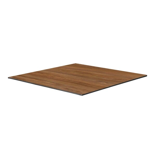 OVIALA - Table bistrot de jardin carrée inclinable 60cm 4 places chêne foncé - Opera - large