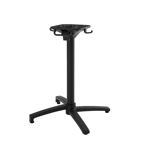 OVIALA - Table bistrot de jardin carrée inclinable 60cm 4 places chêne foncé - Opera - large