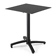 OVIALA - Table de terrasse 70 cm inclinable stratifié noir - Opéra - vignette