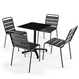 OVIALA - Table de terrasse 70 cm inclinable stratifié noir - Opéra - vignette