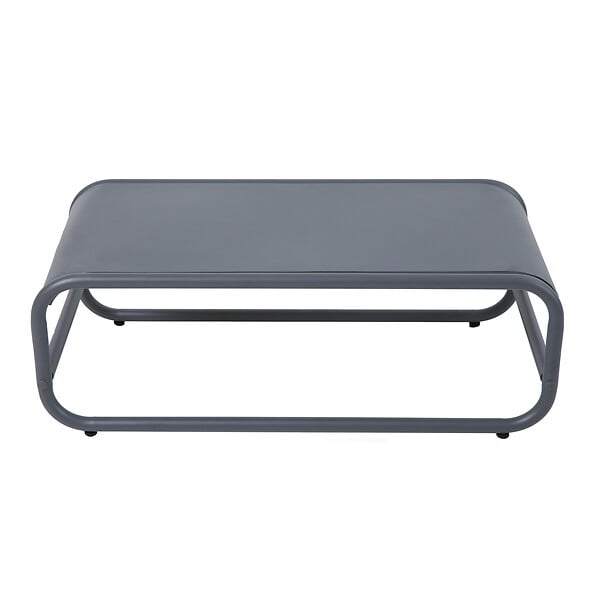 OVIALA - Table basse de jardin en métal 85x40x30 cm gris - Mixi - large