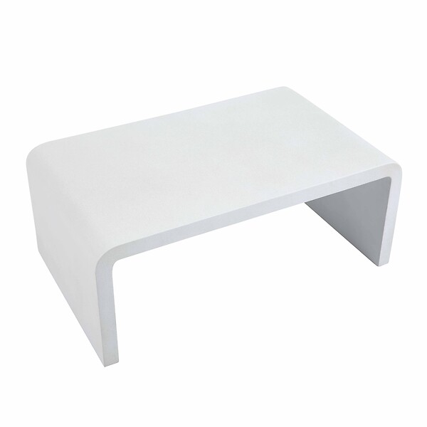 OVIALA - Table basse de jardin L100 effet béton lisse  - Rhodes - large