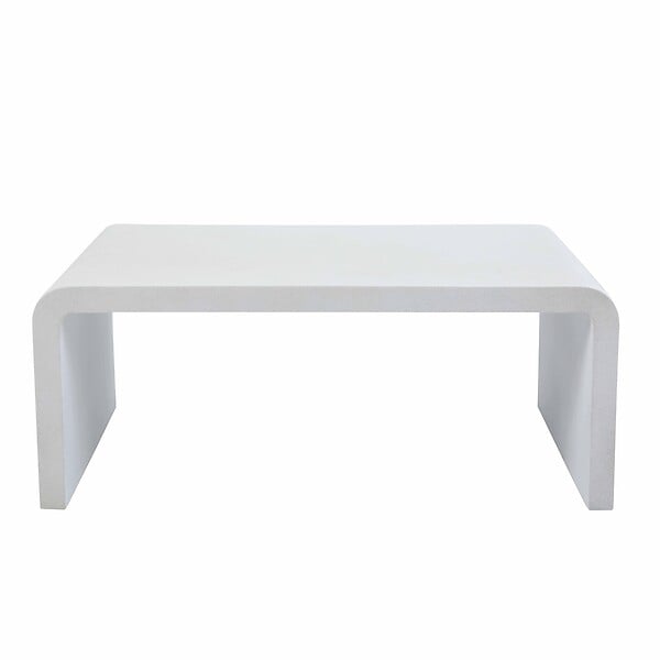 OVIALA - Table basse de jardin L100 effet béton lisse  - Rhodes - large