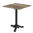 OVIALA - Table bistrot de jardin carrée inclinable 60 cm 4 places chêne fumé - Opera - vignette