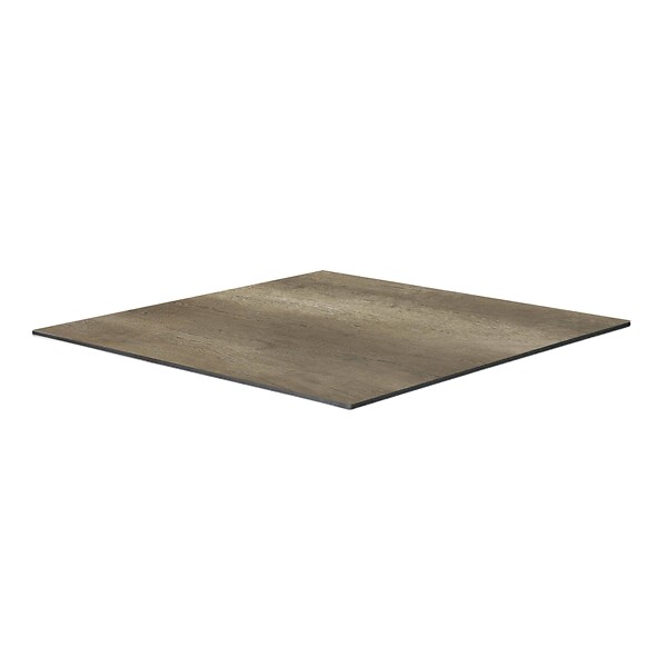 OVIALA - Table bistrot de jardin carrée inclinable 60 cm 4 places chêne fumé - Opera - large