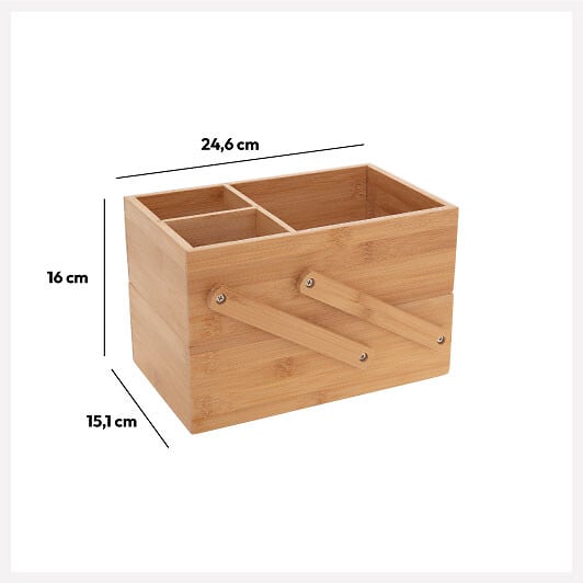 5 FIVE SIMPLY SMART - Organiseur Rangement maquillage 2 étages 6 compartiments en Bambou - large