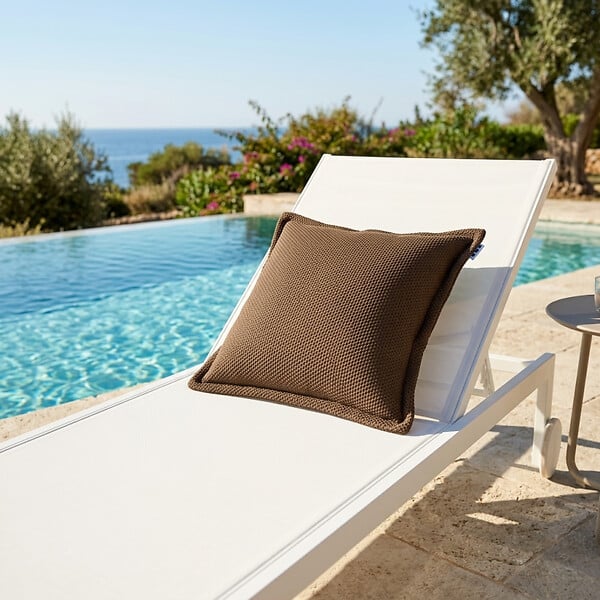 SOO  SANTAI - Coussin piscine flottant 45x45 cm brun – billes incluses (à remplir) – intérieur / extérieur (SCF4545-5-SET) - large