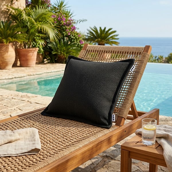 SOO  SANTAI - Coussin piscine flottant 45x45 cm noir – billes incluses (à remplir) – intérieur / extérieur (SCF4545-7-SET) - large