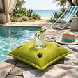 SOO  SANTAI - Coussin piscine flottant porte-verres 75x75 cm vert – billes incluses (à remplir) – intérieur / extérieur (PPF7575-2-SET) - vignette