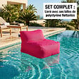 SOO  SANTAI - Fauteuil piscine XL flottant 100x90 cm rose – billes incluses (à remplir) – intérieur / extérieur (DC10090-1-SET) - vignette