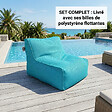 SOO  SANTAI - Fauteuil piscine XL flottant 100x90 cm bleu – billes incluses (à remplir) – intérieur / extérieur (DC10090-4-SET) - vignette