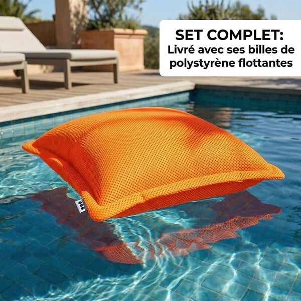 SOO  SANTAI - Coussin piscine flottant 45x45 cm brun – billes incluses (à remplir) – intérieur / extérieur (SCF4545-5-SET) - large