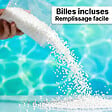 SOO  SANTAI - Coussin piscine flottant porte-verres 75x75 cm rose – billes incluses (à remplir) – intérieur / extérieur (PPF7575-3-SET) - vignette