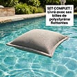 SOO  SANTAI - Coussin piscine flottant 45x45 cm gris – billes incluses (à remplir) – intérieur / extérieur (SCF4545-1-SET) - vignette