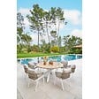 HESPERIDE - Lot de 2 fauteuils de jardin "Oriengo" taupe & blanc en aluminium et mailles tressées - vignette