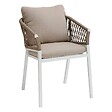 HESPERIDE - Lot de 2 fauteuils de jardin "Oriengo" taupe & blanc en aluminium et mailles tressées - vignette