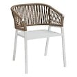 HESPERIDE - Lot de 2 fauteuils de jardin "Oriengo" taupe & blanc en aluminium et mailles tressées - vignette