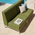 OVIALA - Salon de jardin bas modulable uni 2 places vert kaki - Patio - vignette