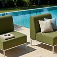 OVIALA - Salon de jardin bas modulable uni 2 places vert kaki - Patio - vignette