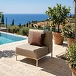 OVIALA - Salon de jardin bas modulable uni 4 places beige - Patio - vignette