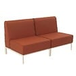 OVIALA - Salon de jardin bas modulable uni 2 places terracotta - Patio - vignette