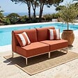 OVIALA - Salon de jardin bas modulable uni 2 places terracotta - Patio - vignette