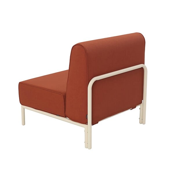 OVIALA - Salon de jardin bas modulable uni 2 places terracotta - Patio - large