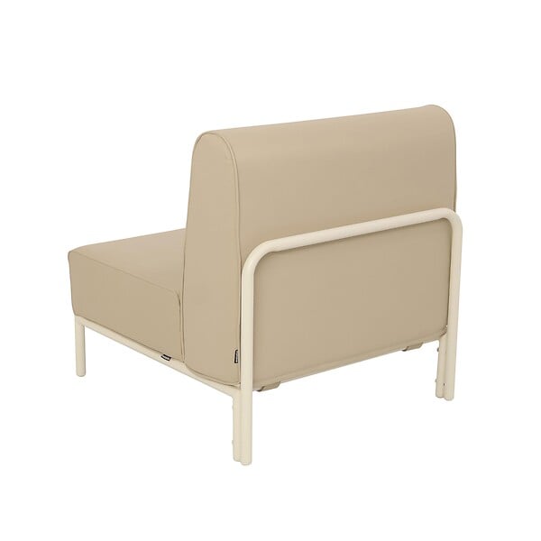 OVIALA - Chauffeuse pour salon pour jardin modulable en tissu beige - Patio - large