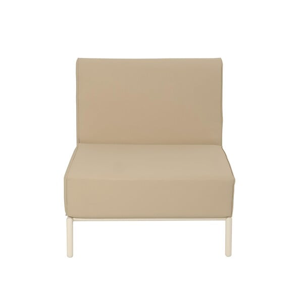 OVIALA - Chauffeuse pour salon pour jardin modulable en tissu beige - Patio - large