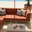 OVIALA - Salon de jardin bas modulable uni 4 places terracotta - Patio - vignette