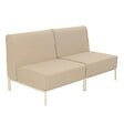 OVIALA - Salon de jardin bas modulable uni 2 places beige - Patio - vignette