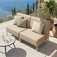 OVIALA - Salon de jardin bas modulable uni 2 places beige - Patio - vignette