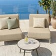 OVIALA - Salon de jardin bas modulable uni 2 places beige - Patio - vignette