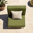 OVIALA - Chauffeuse pour salon pour jardin modulable en tissu vert kaki - Patio - vignette